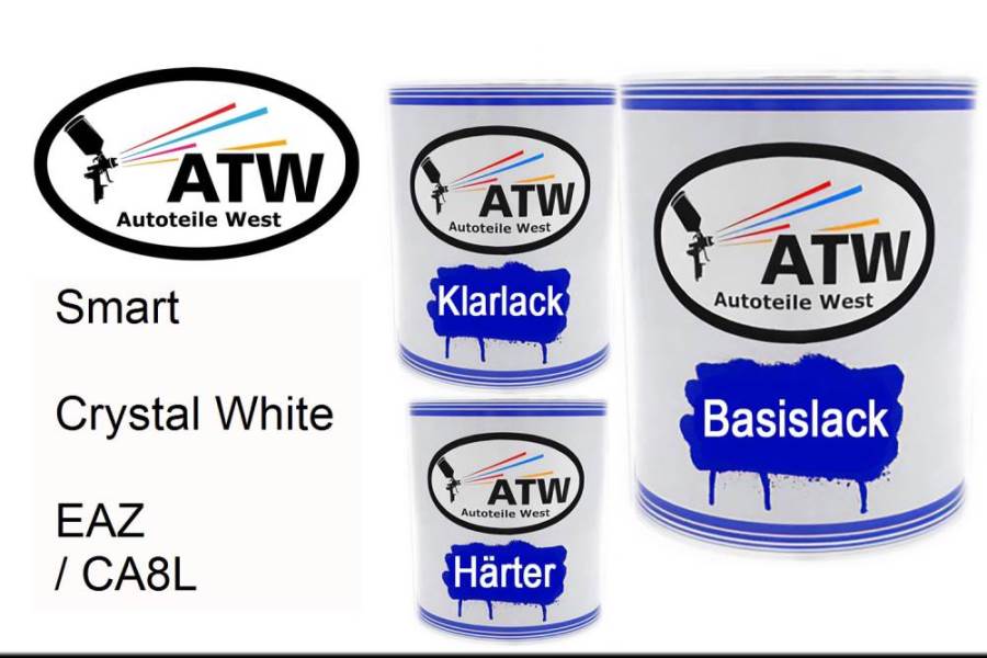 Smart, Crystal White, EAZ / CA8L: 1L Lackdose + 1L Klarlack + 500ml Härter - Set, von ATW Autoteile West.
